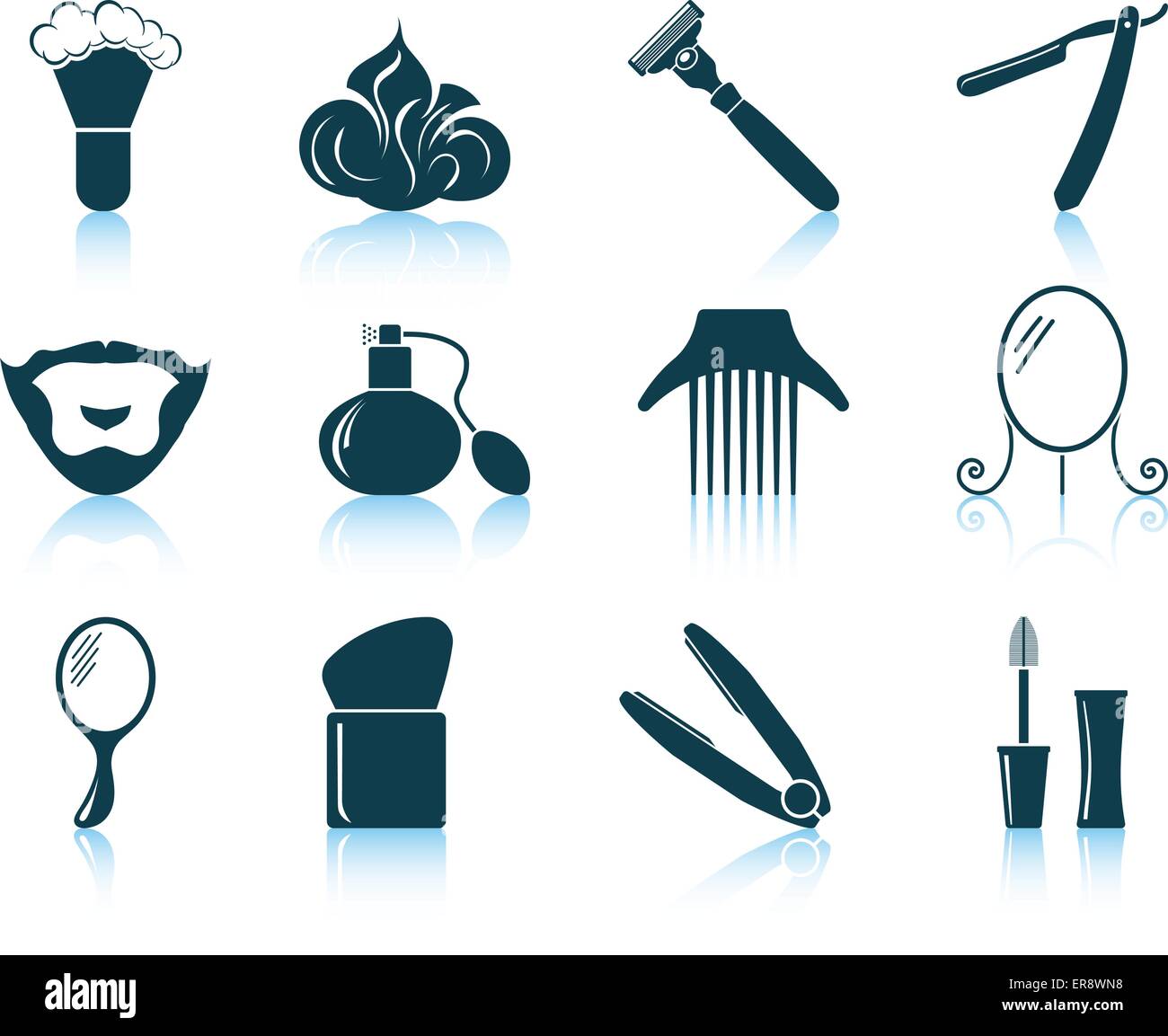 Set of barber icons. EPS 10 vector illustration without transparency ...