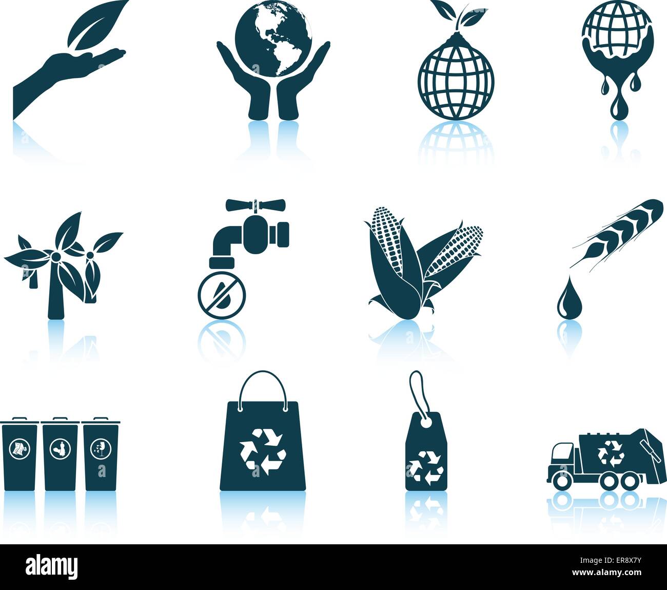 Set of ecological icons. EPS 10 vector illustration without ...