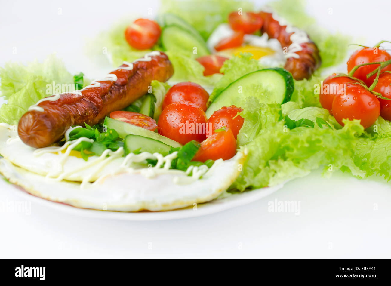 Tasty Sausage with mayonnaise Stock Photo Alamy
