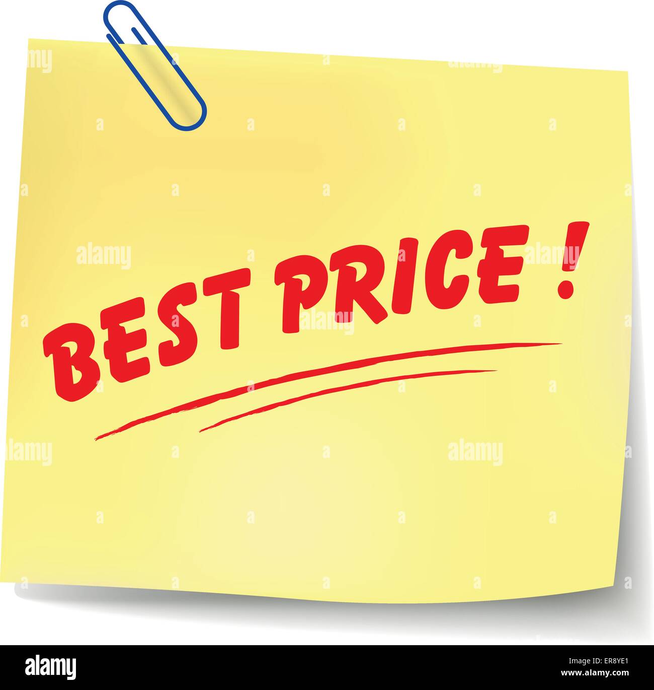 Vector illustration of best price paper message on white background Stock Vector
