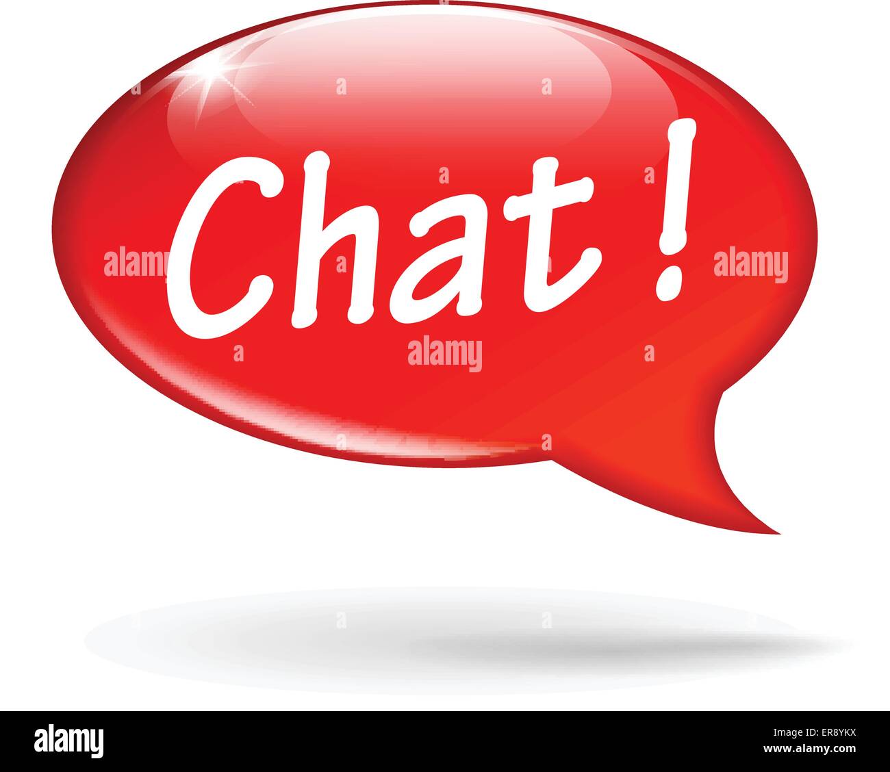 Vector illustration of red chat speech bubble Stock Vector