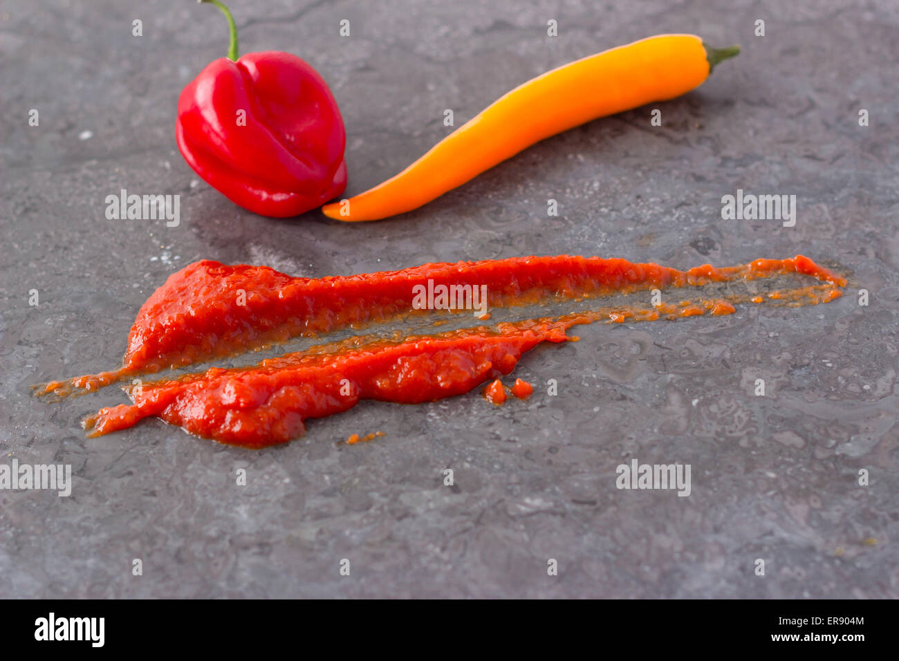 Chilli and Garlic sauce Stock Photo
