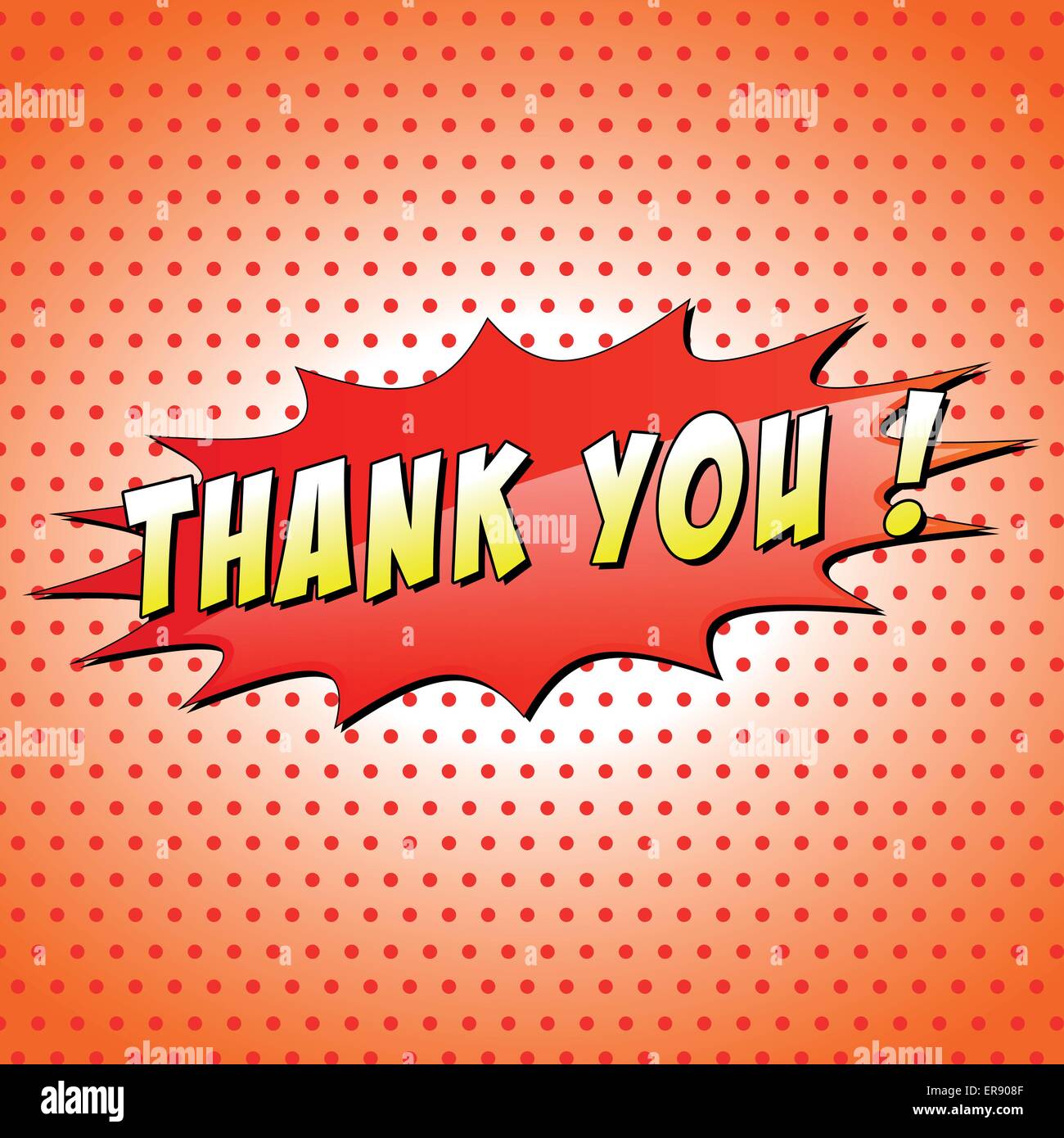 Vector illustration of thank you star burst background Stock Vector