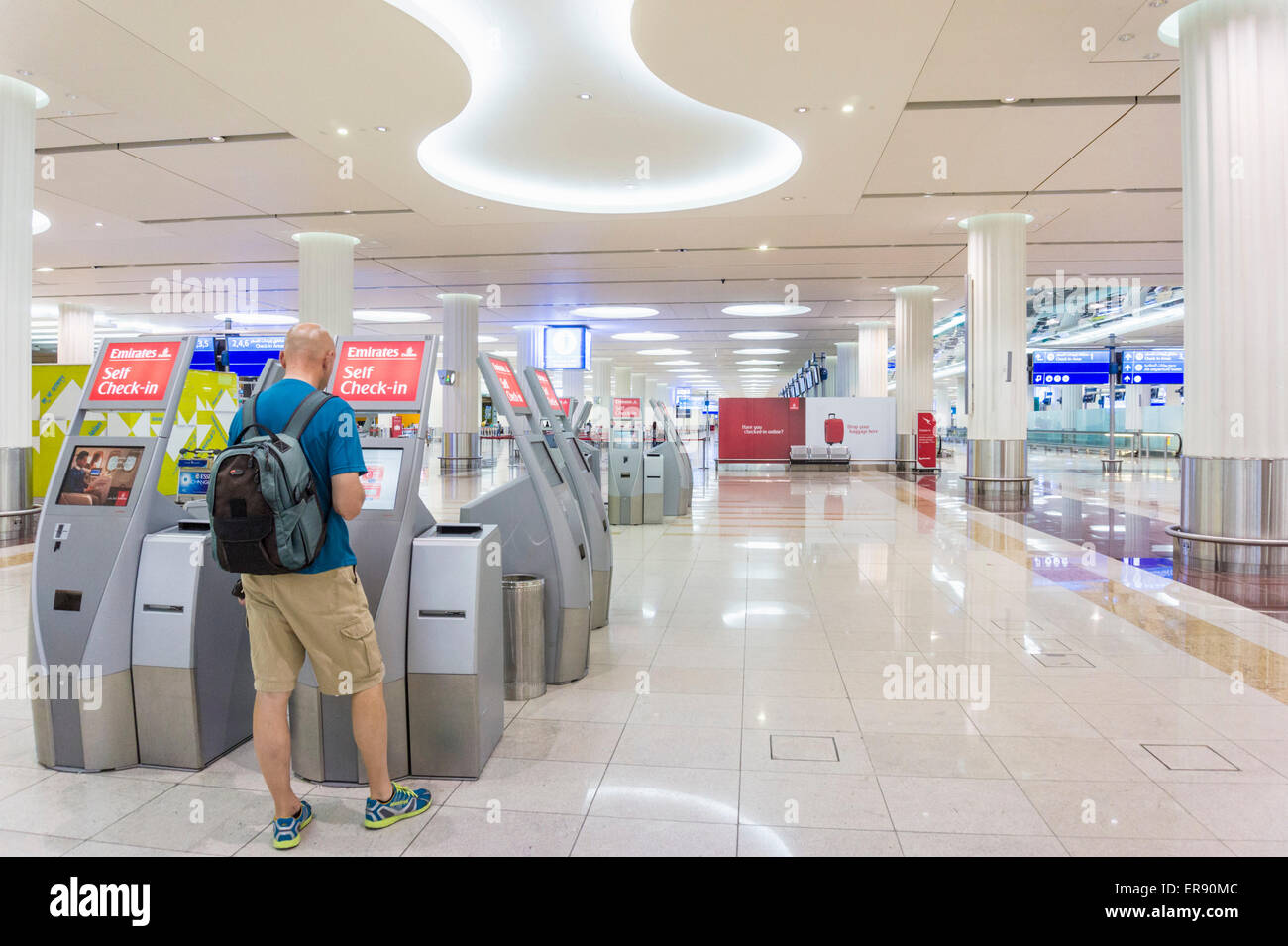 Airport check in at Dubai Airport, Dubai City, United Arab Emirates