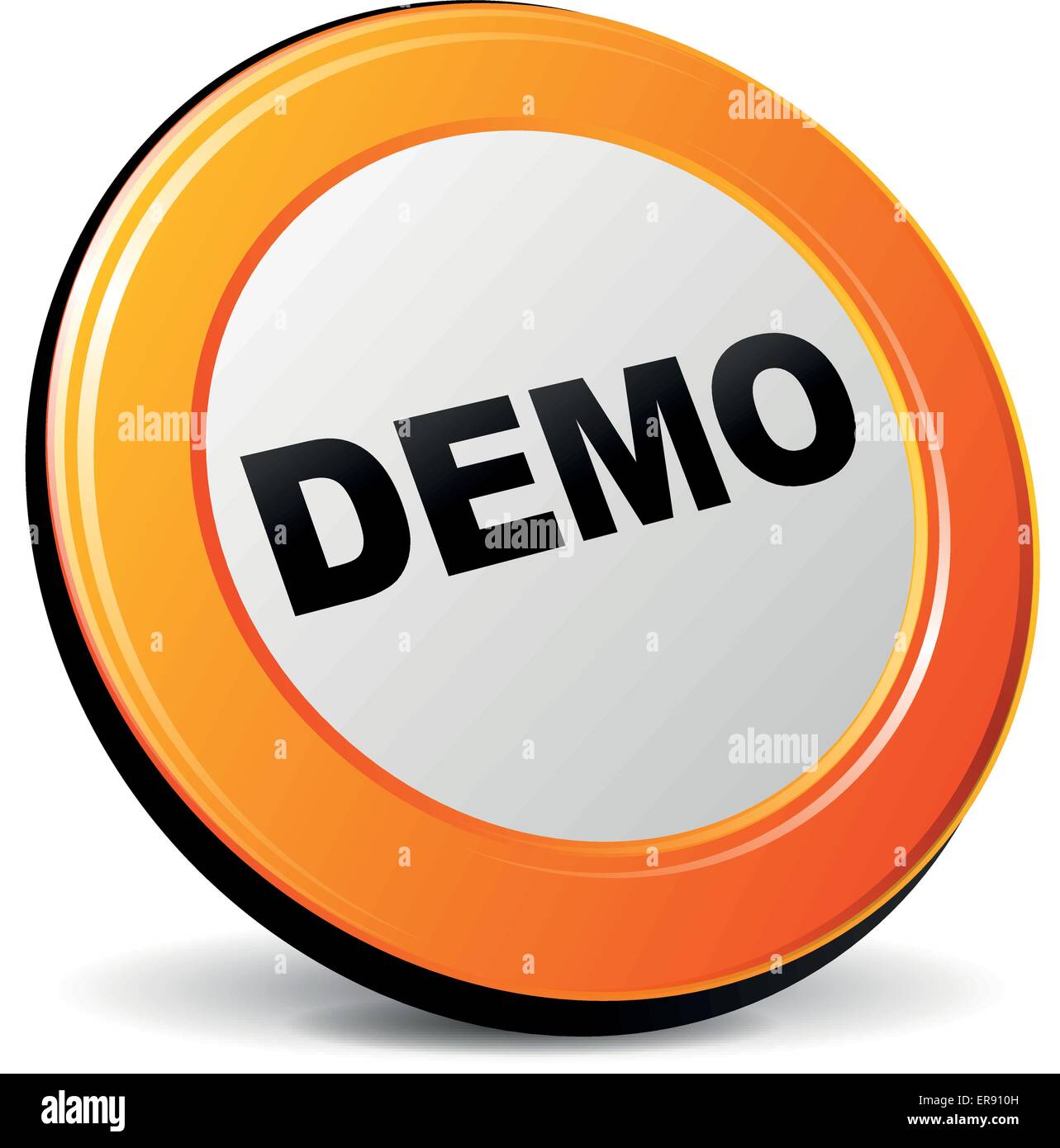 Vector illustration of orange 3d demo icon Stock Vector