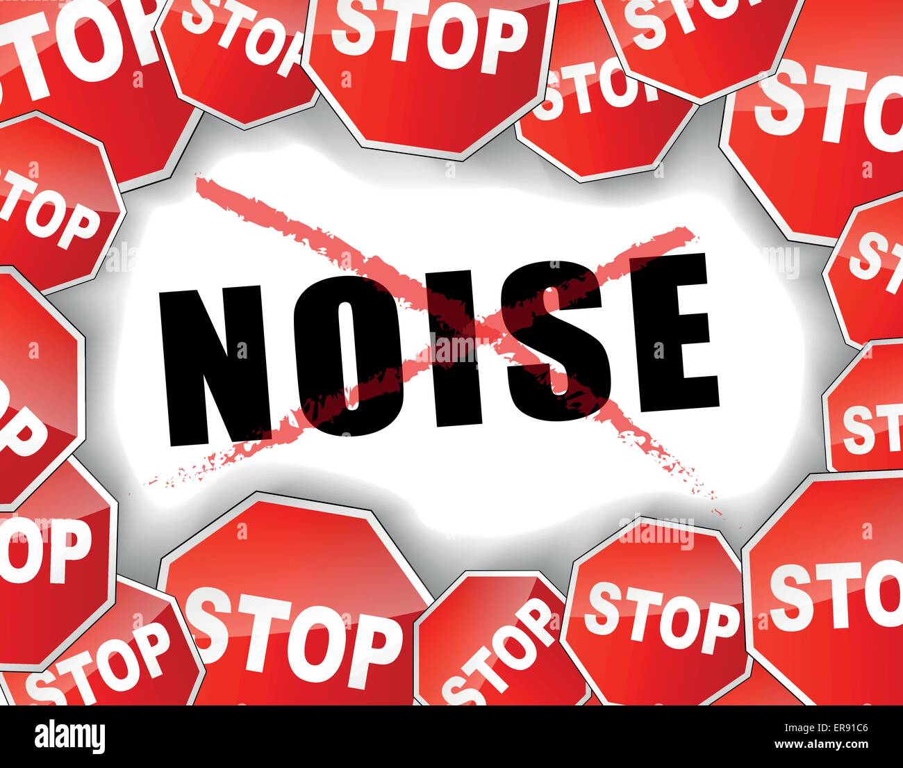 Vector illustration of stop noise concept background Stock Vector