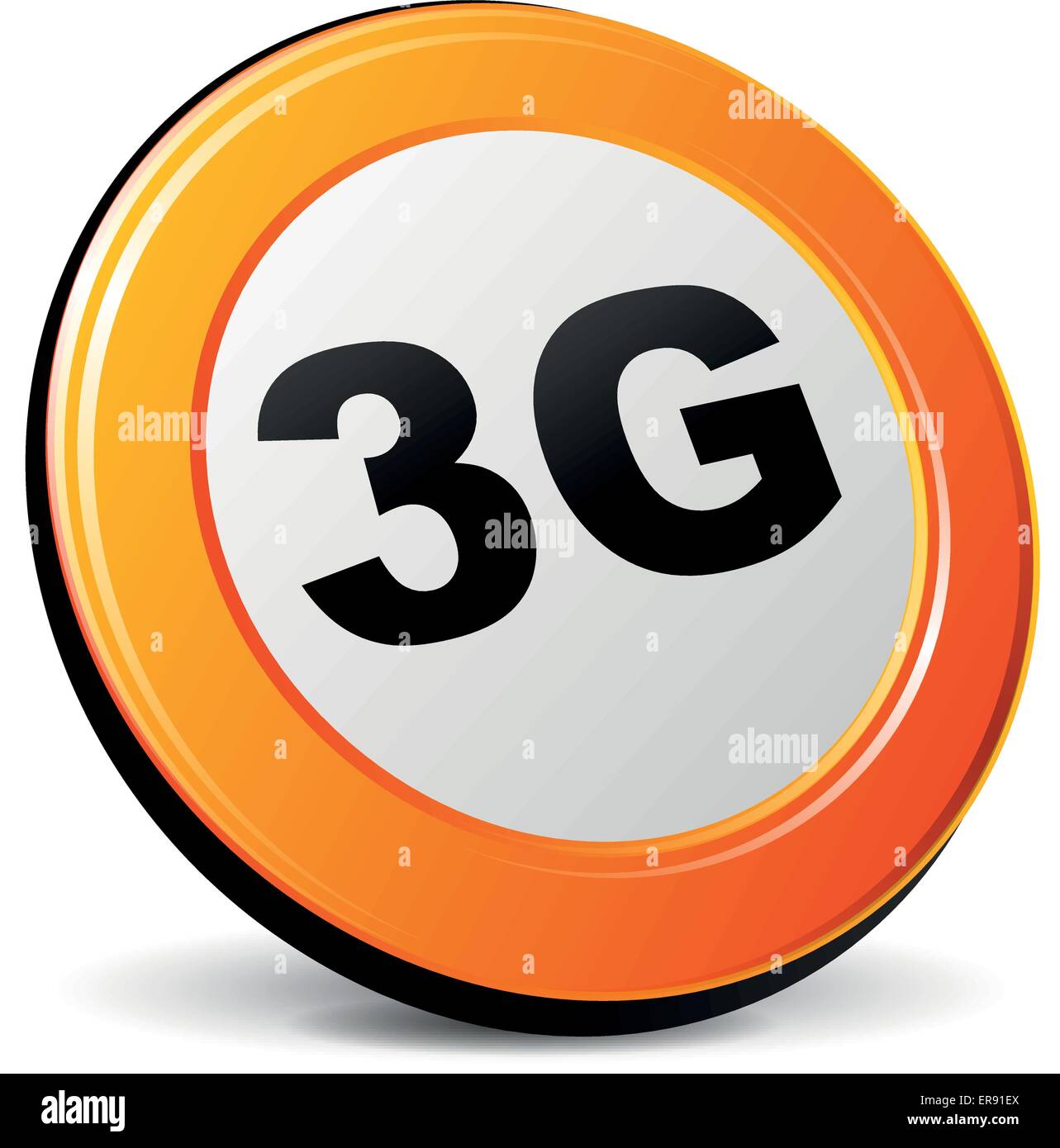 Vector illustration of orange 3d 3g icon Stock Vector