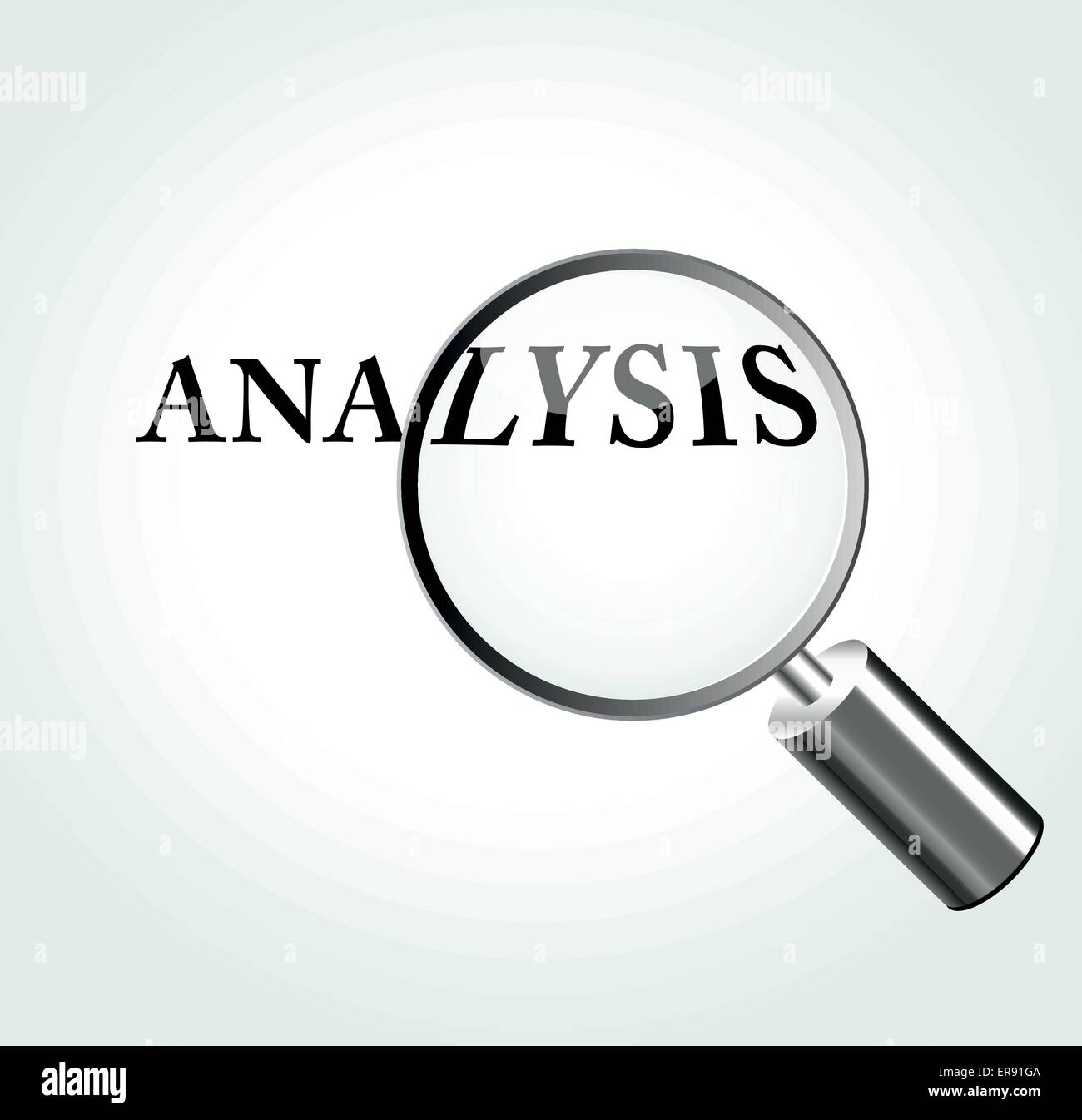 Vector illustration of analysis concept with magnifying Stock Vector