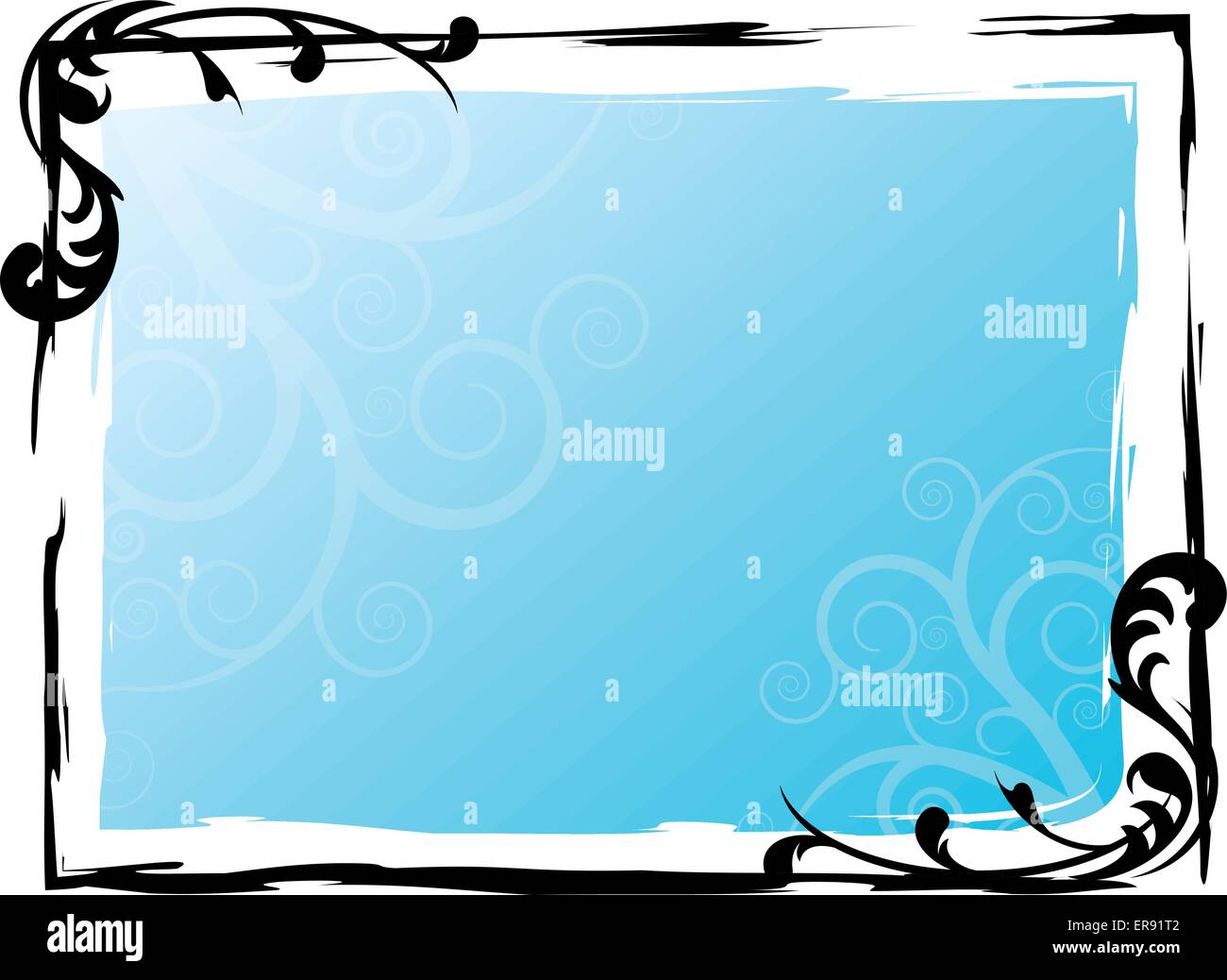 Vector illustration of black and blue frame concept Stock Vector