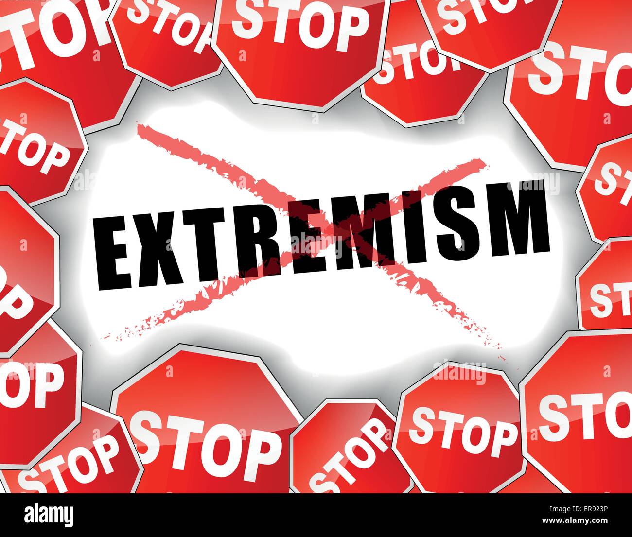 Vector illustration of stop extremism concept background Stock Vector