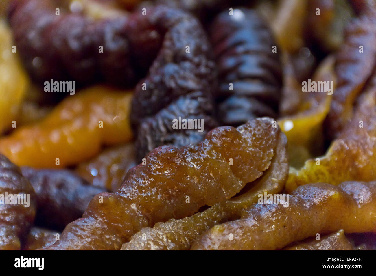 Dried edible insect larva at a market in Chinatown, NY Stock Photo - Alamy