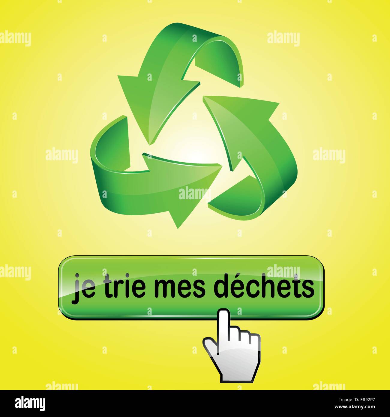 French translation of recycling sign vector illustration Stock Vector