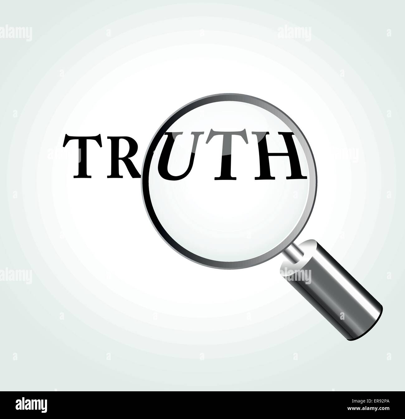 Vector illustration of truth concept with magnifying Stock Vector