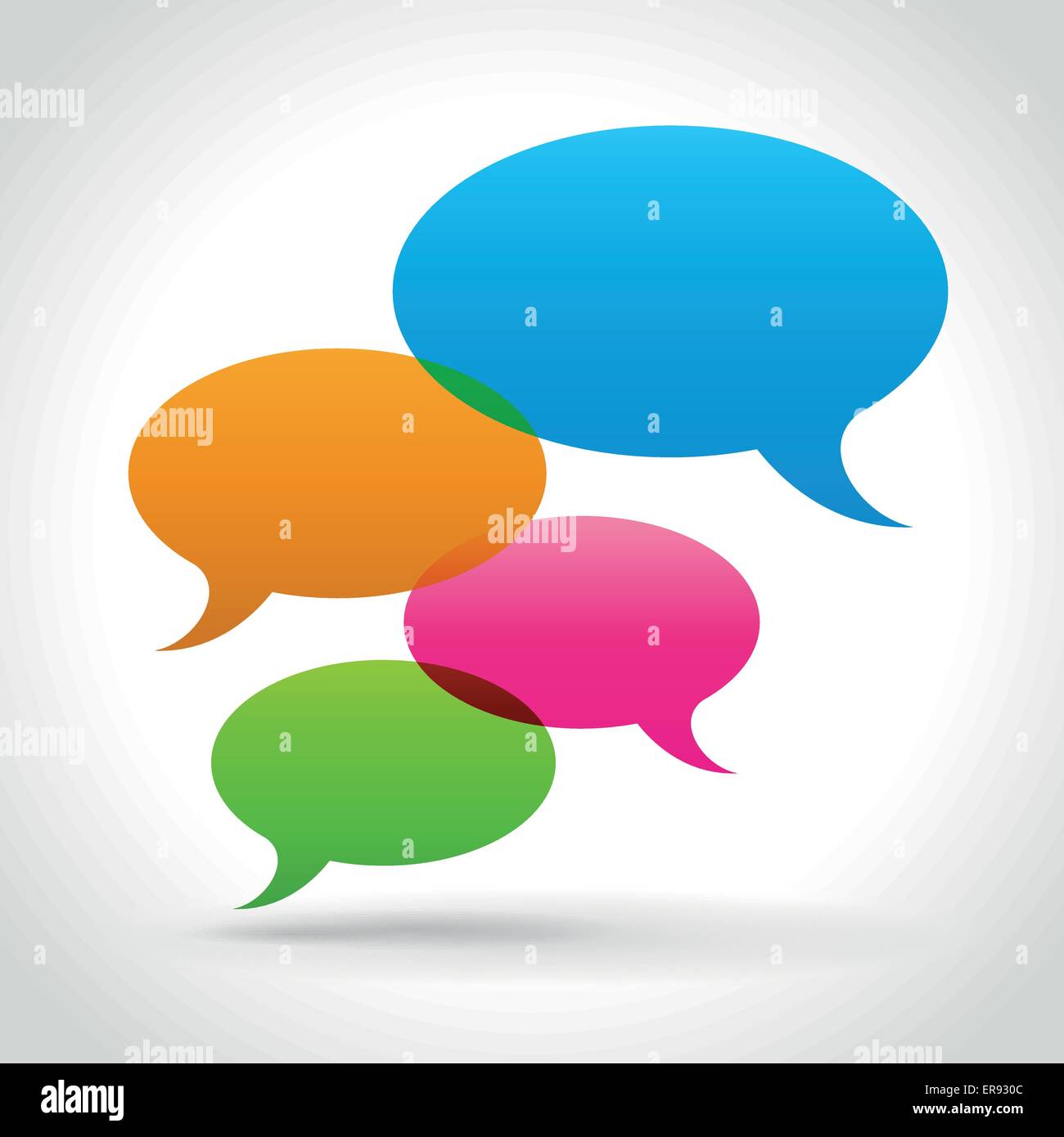 Vector illustration of speech bubbles set on white background Stock ...