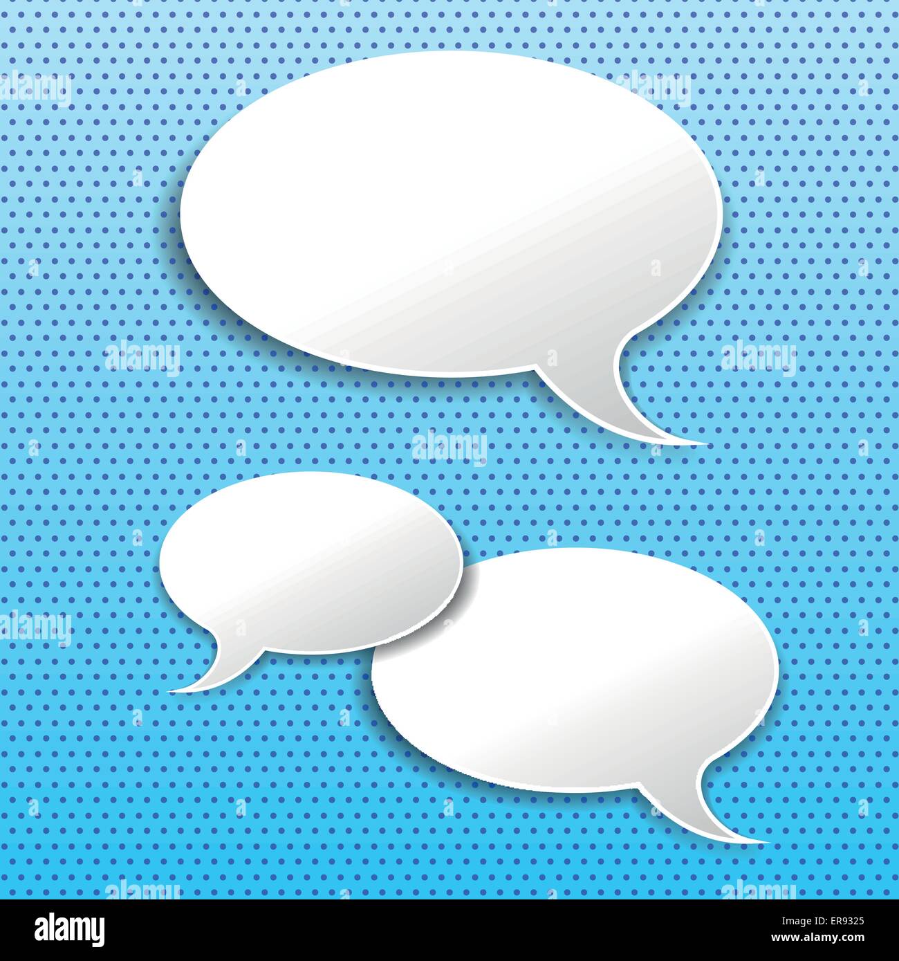 Vector illustration of speech bubbles on blue background Stock Vector ...