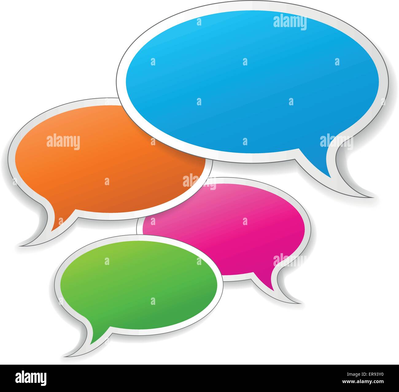Vector illustration of speech bubbles on white background Stock Vector