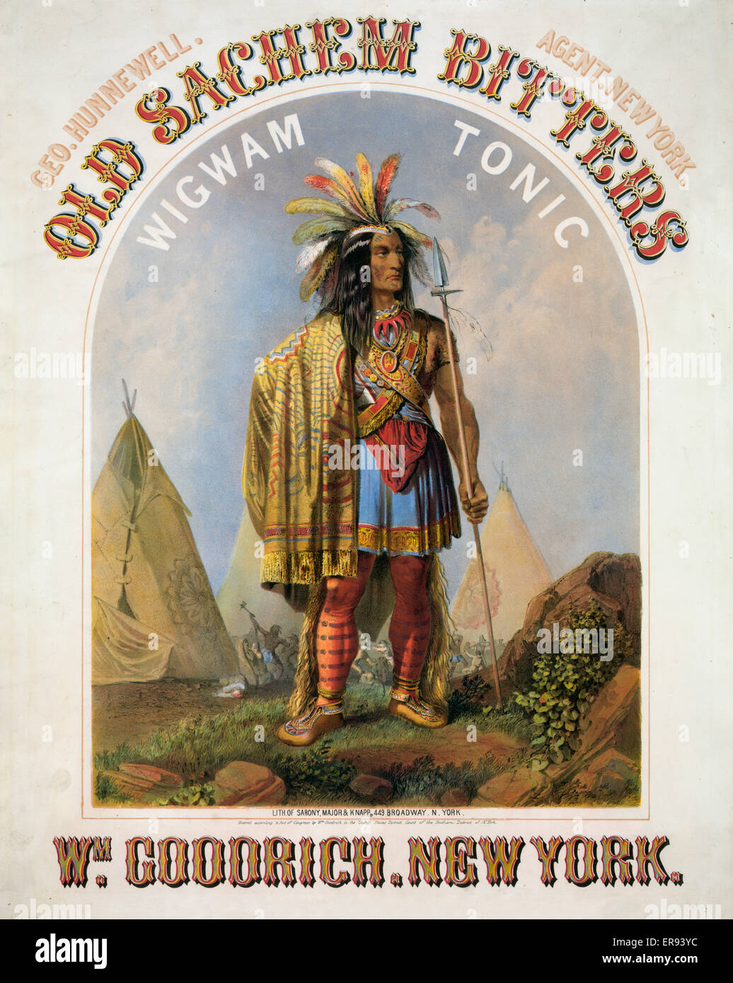 Old Sachem bitters - wigwam tonic - Wm. Goodrich, New York G Stock Photo