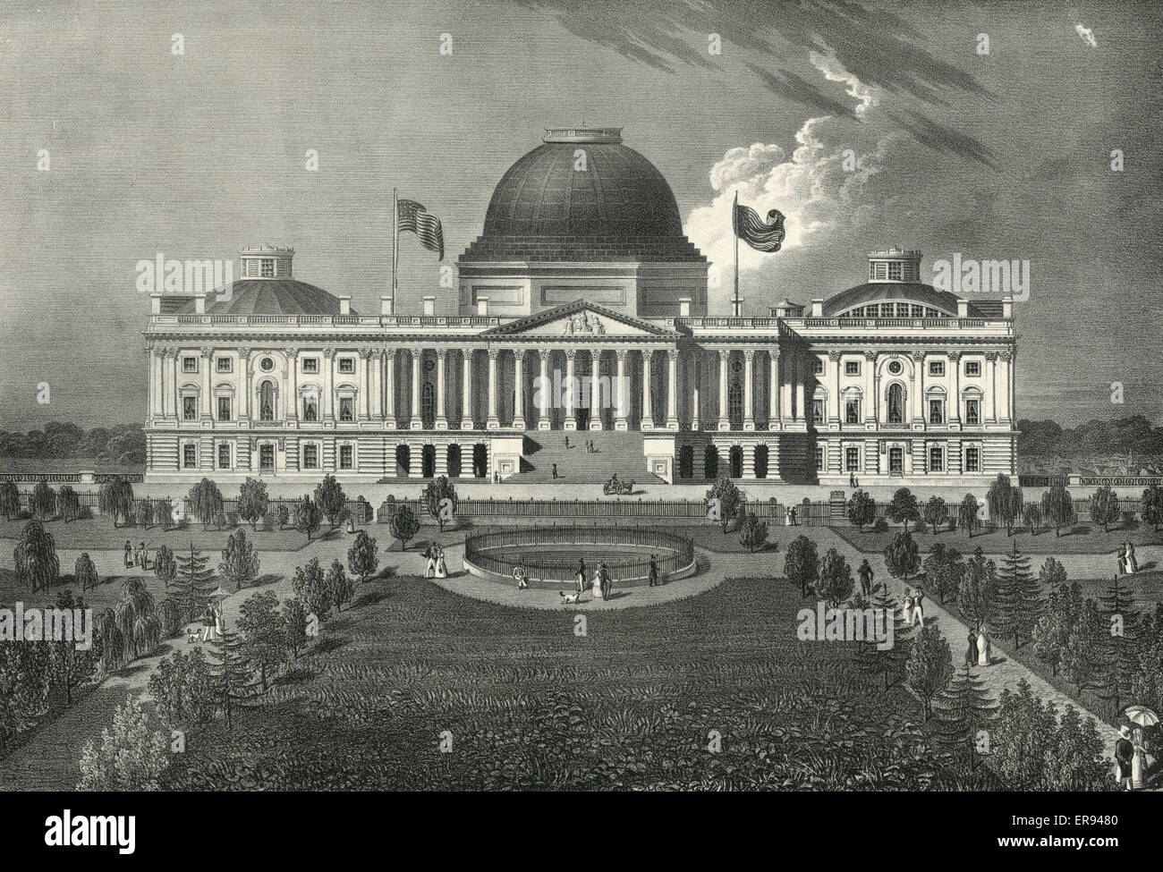Elevation of the eastern front of the Capitol of the United Stock Photo
