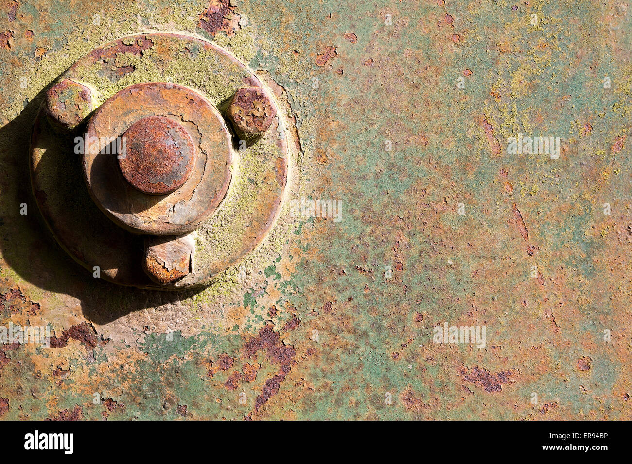 Rusty winch with blank space Stock Photo