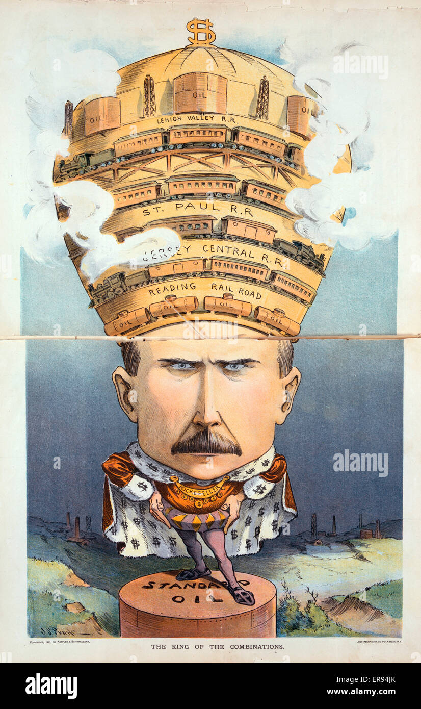 The king of the combinations. Illustration shows John D. Rockefeller