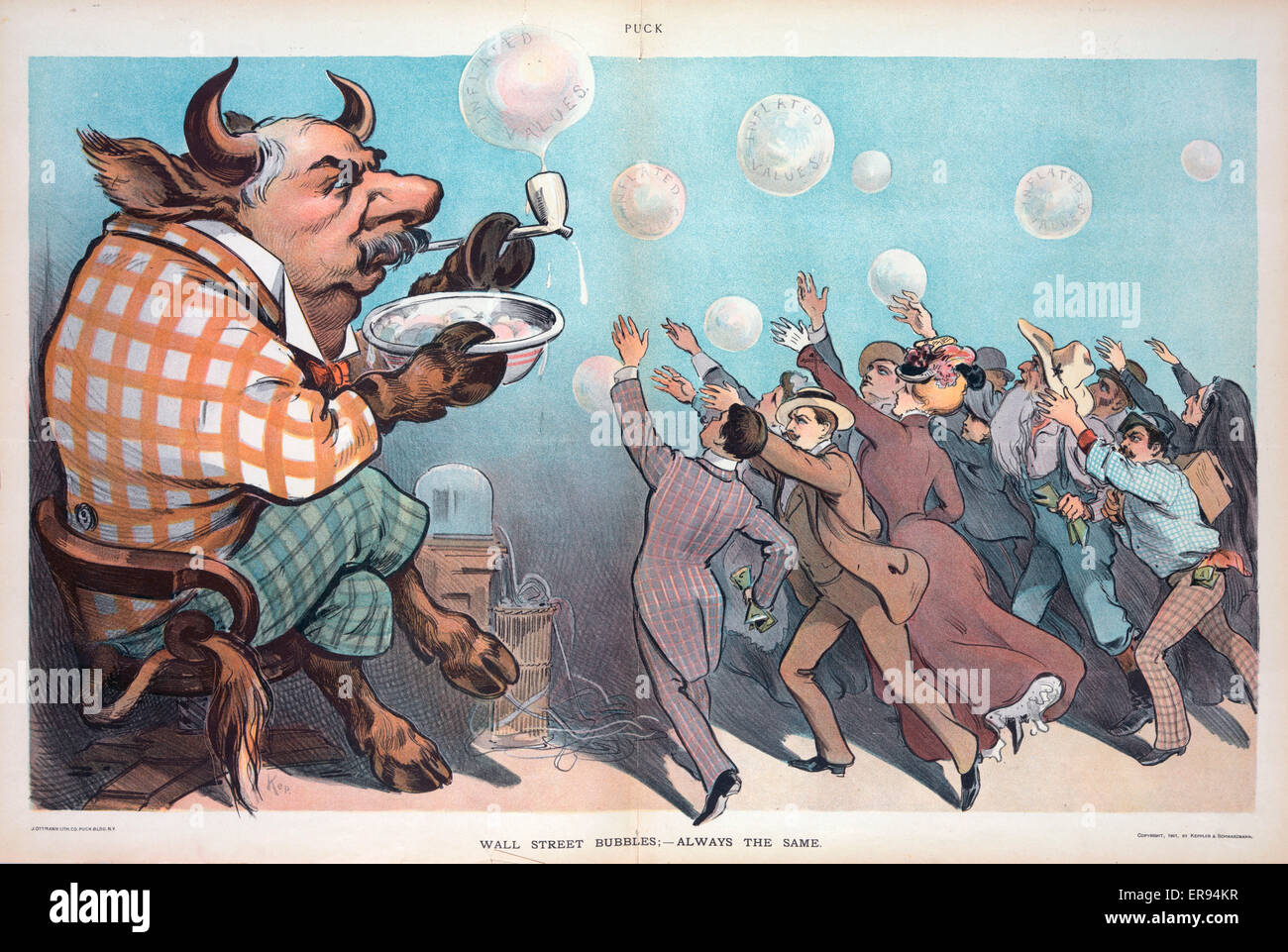 Wall street bubbles; - always the same Stock Photo