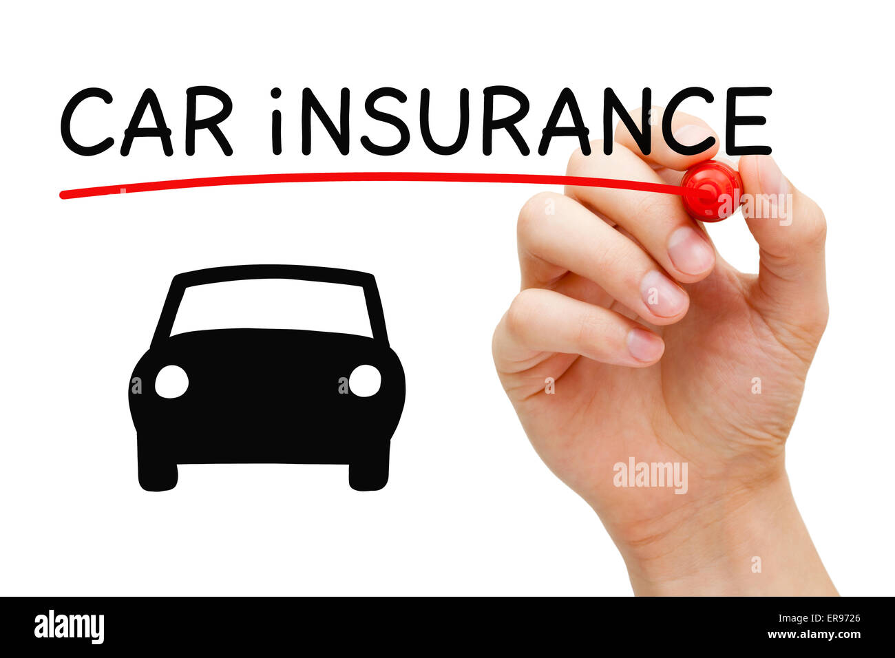 Hand Drawing Car Insurance Concept With Marker On Transparent Wipe Board Stock Photo Alamy