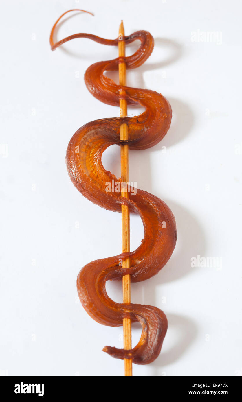 Cooked Snake Meat Kebabs as sold at markets in Cambodia Stock Photo Alamy