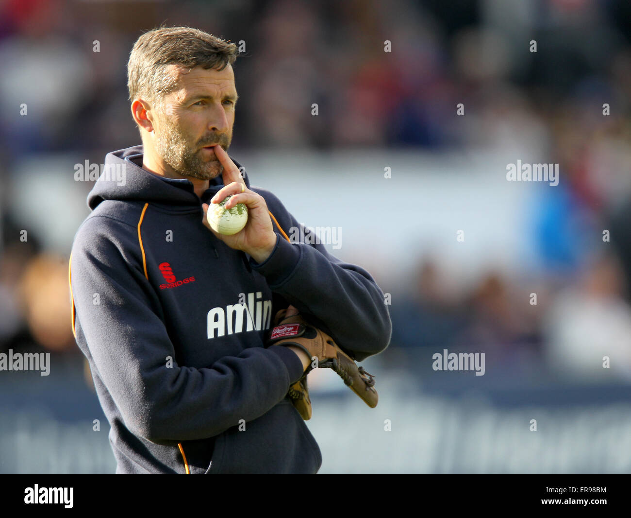 Chelmsford, Essex, UK. 29th May, 2015. Essex head coach Paul Grayson ponders the match ahead. Natwest T20 Blast. Essex Eagles versus Somerset CCC. Credit:  Action Plus Sports/Alamy Live News Stock Photo