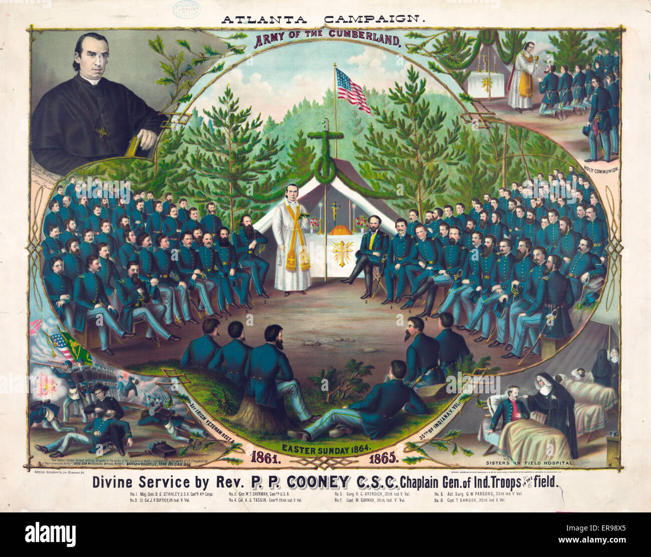 Atlanta campaign. Army of the Cumberland. Divine service by Stock Photo