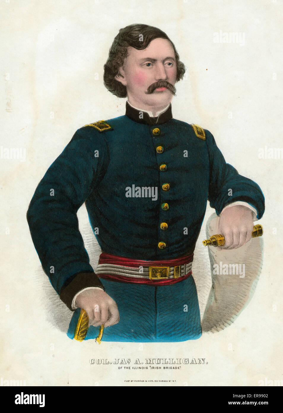 Colonel James A. Mulligan of the Illinois Irish Brigade Stock Photo