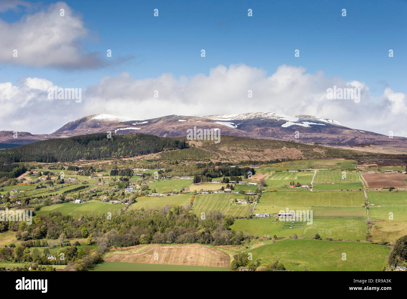 View from Knockfarrel hill near Strathpeffer in Scotland. Stock Photo