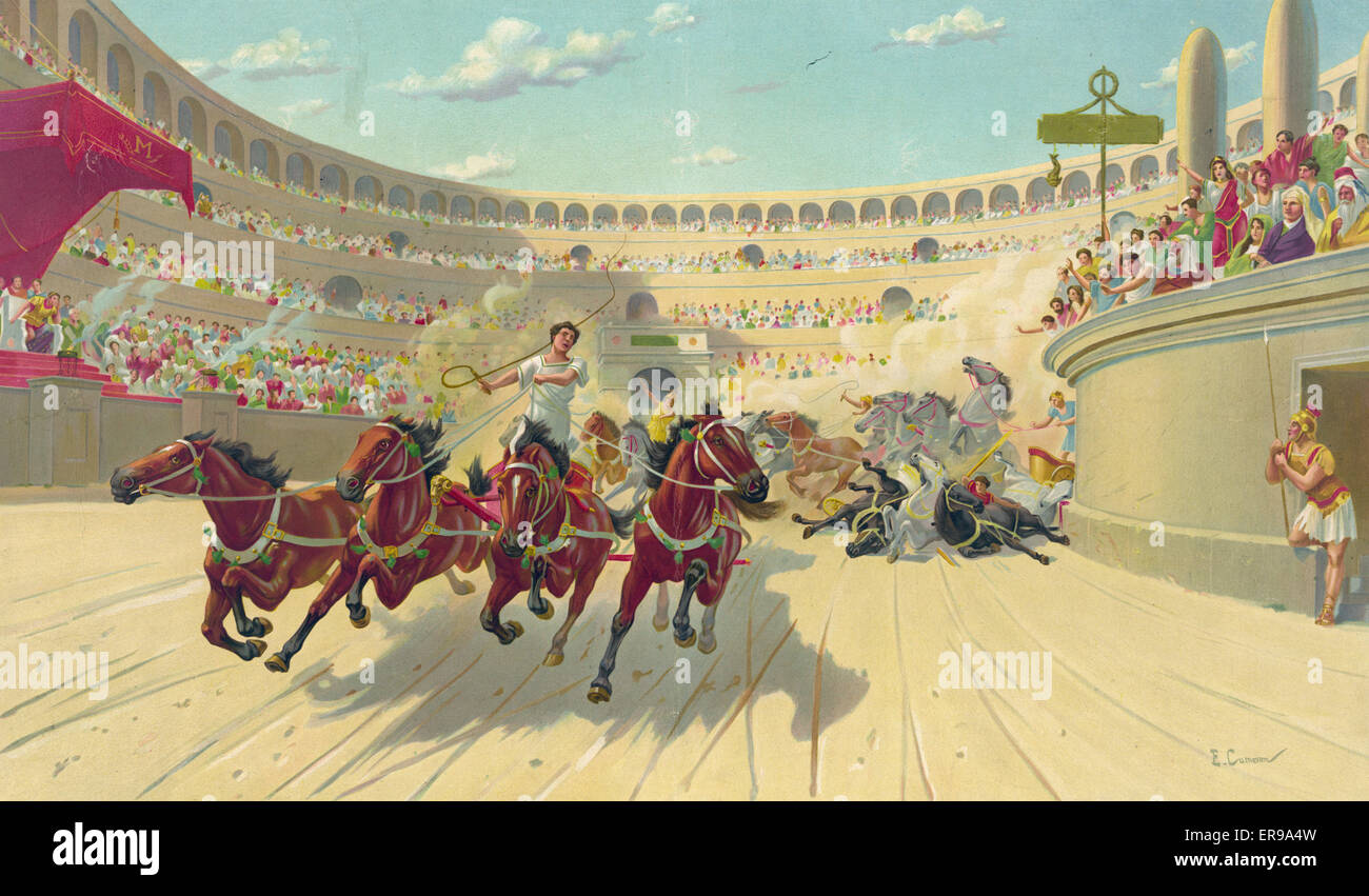 The Ben Hur chariot race Stock Photo
