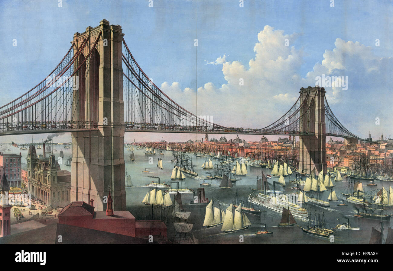 Brooklyn bridge and East River, New York Stock Photo - Alamy