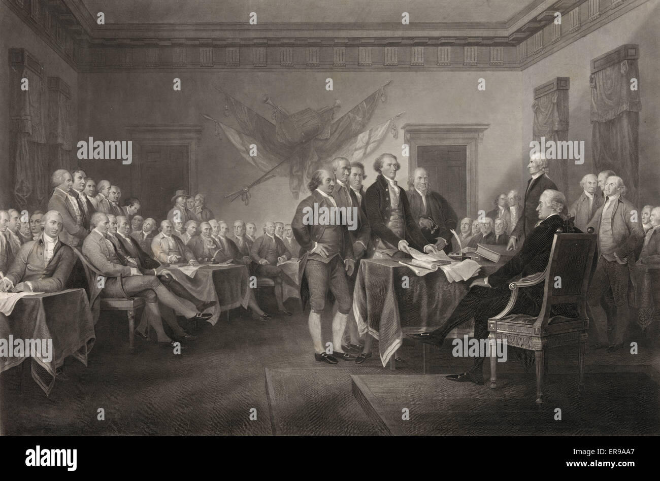 Declaration of Independence, July 4th, 1776 Stock Photo