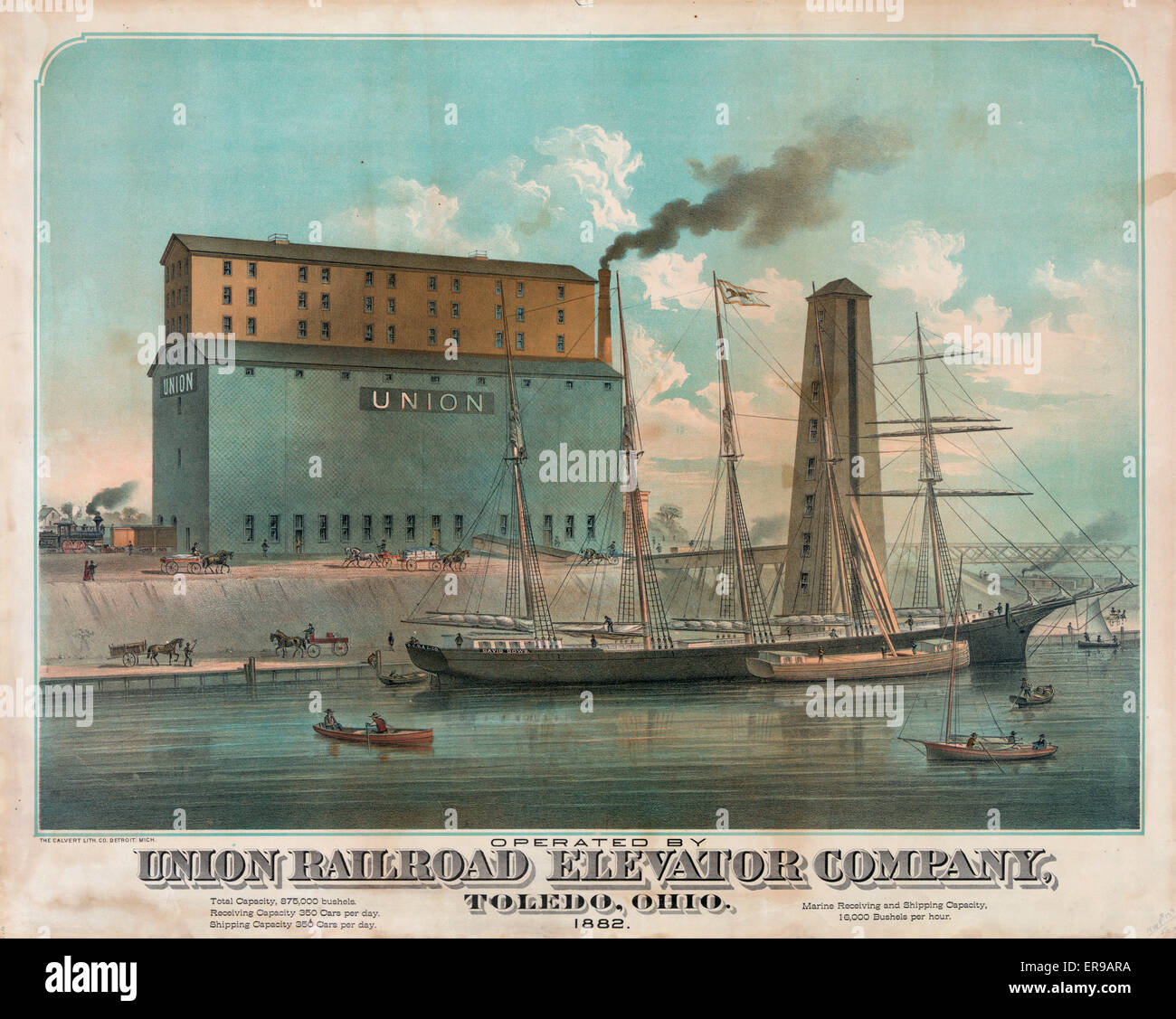 Operated by Union Railroad Elevator Company, Toledo, Ohio Stock Photo