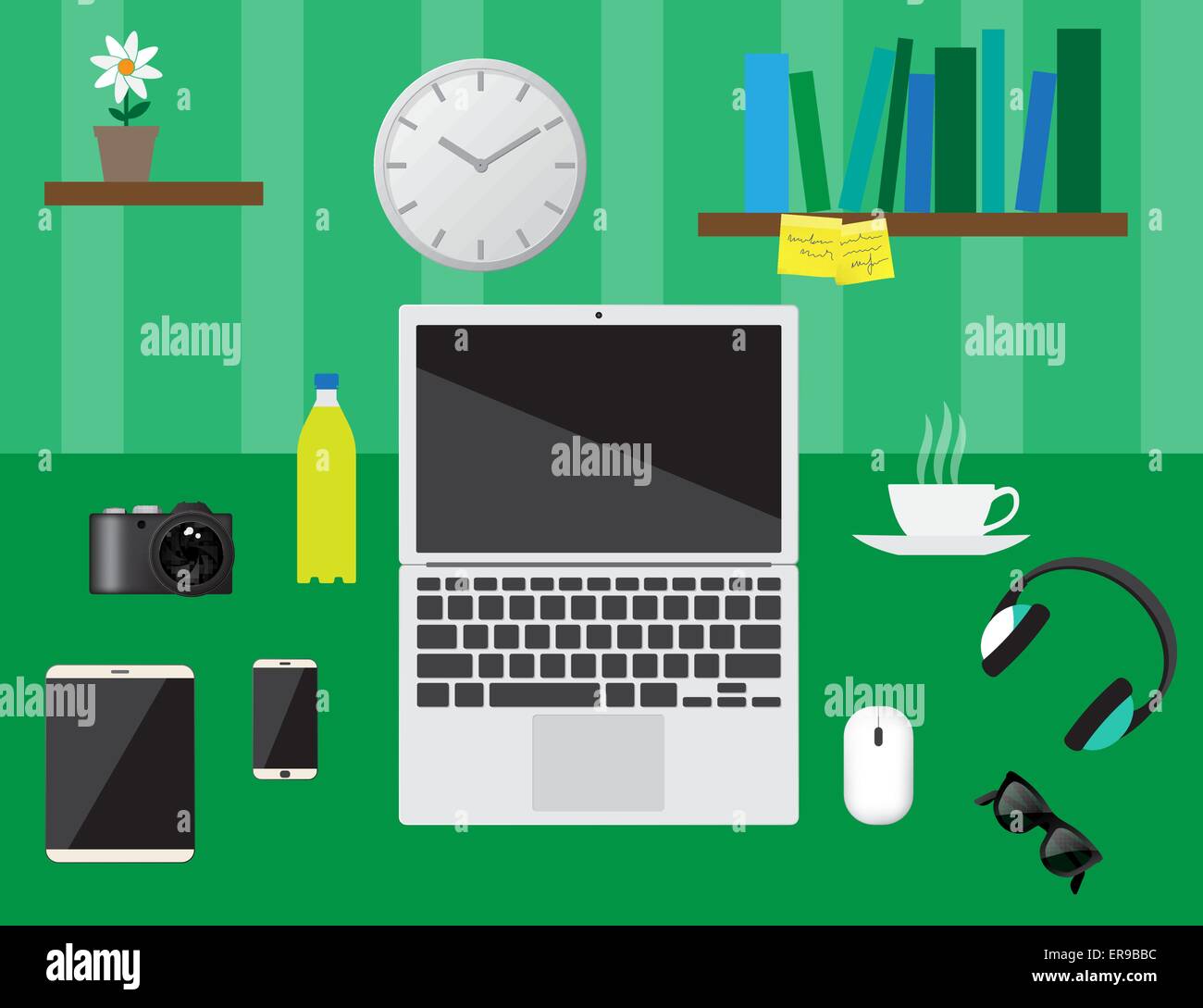 Workplace concept. Flat design Stock Vector Image & Art - Alamy