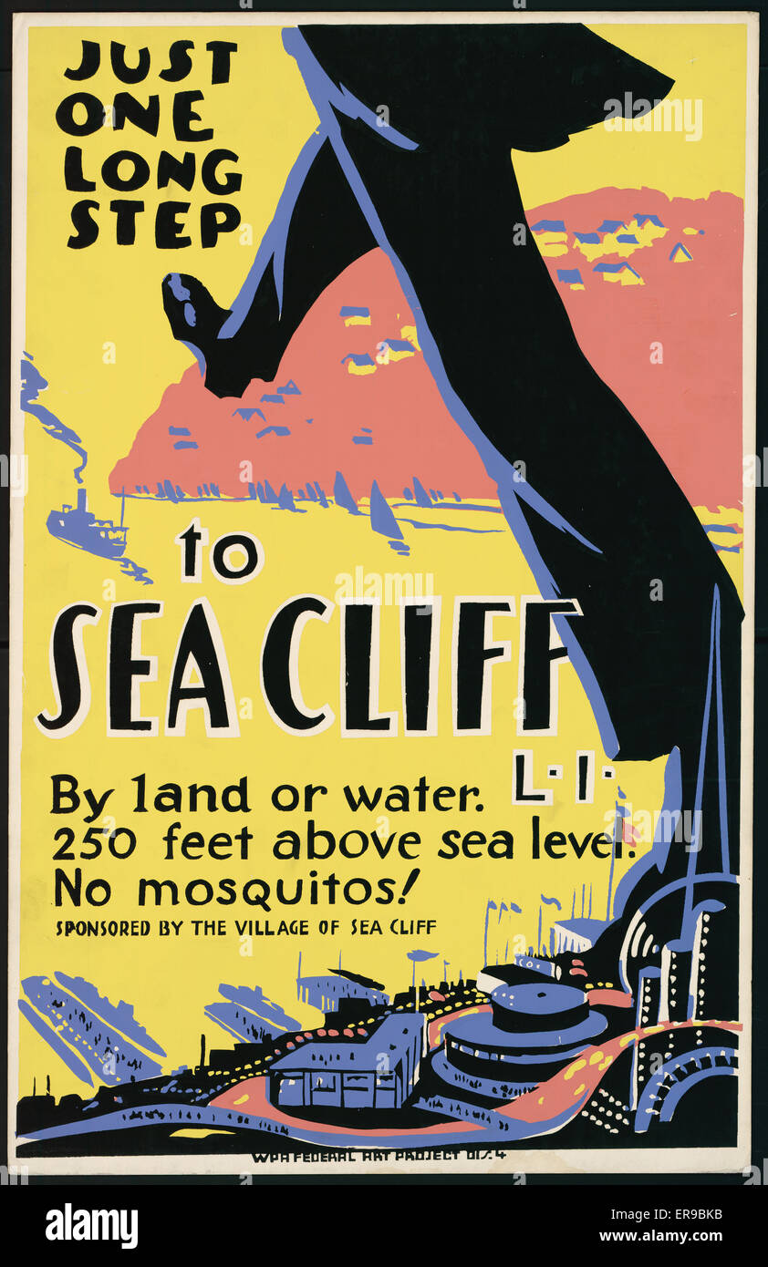 Just one long step to Sea Cliff, LI By land or water : 250 f Stock Photo