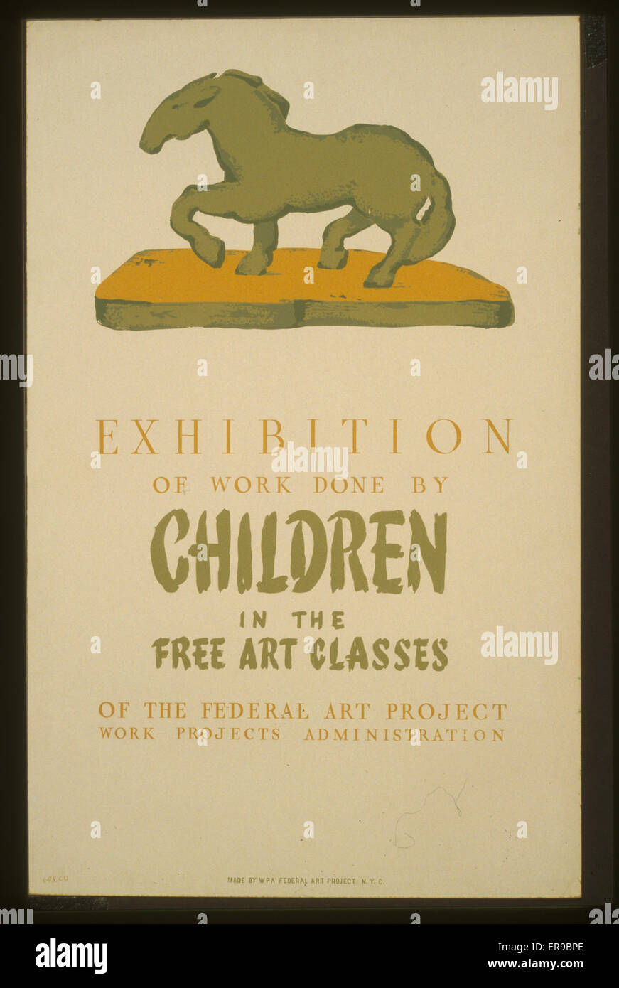 Exhibition of work done by children in the free art classes Stock Photo