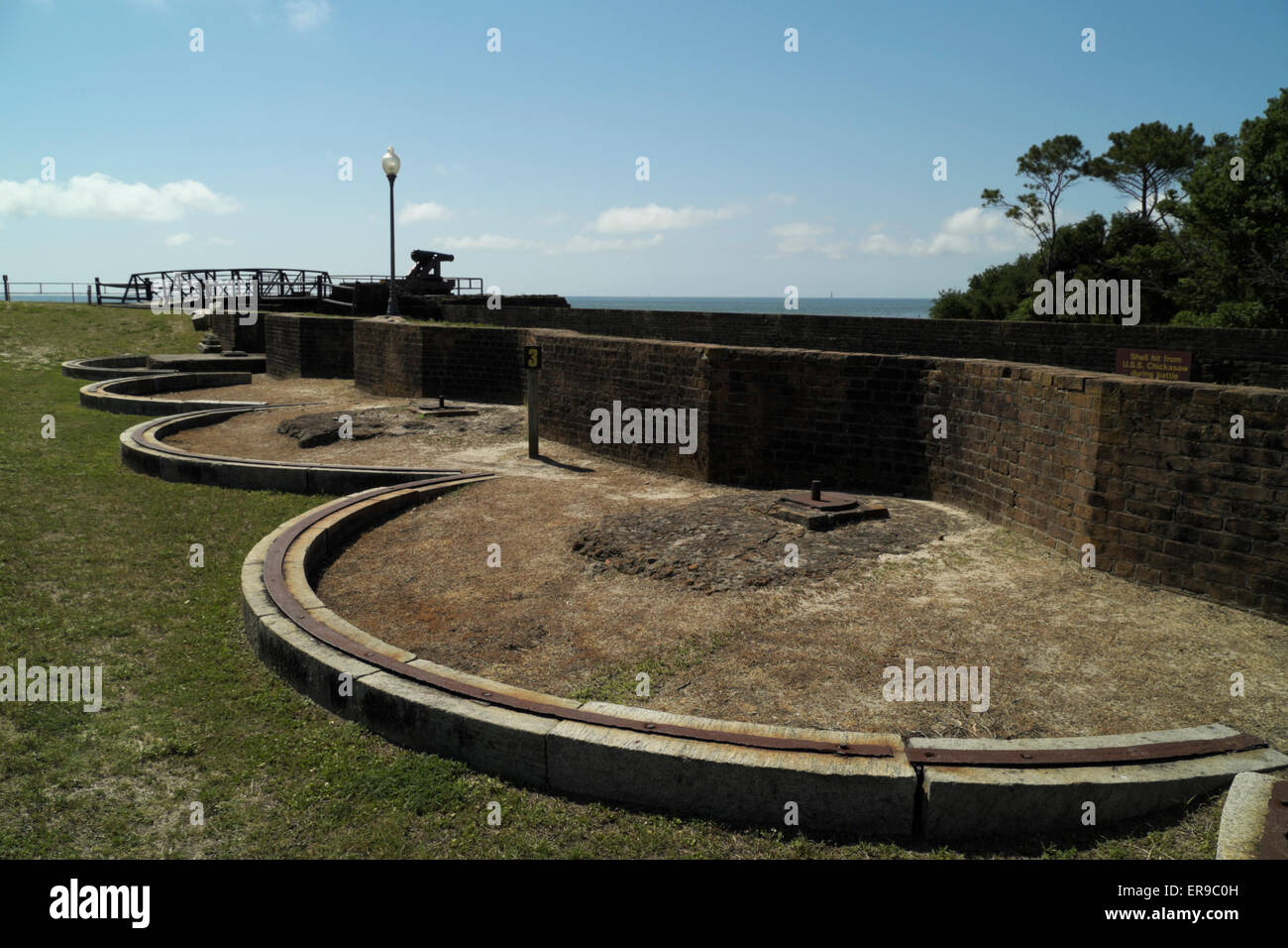 South flank firing stations at Fort Gaines, Alabama. 32 pounder canons were mounted on these