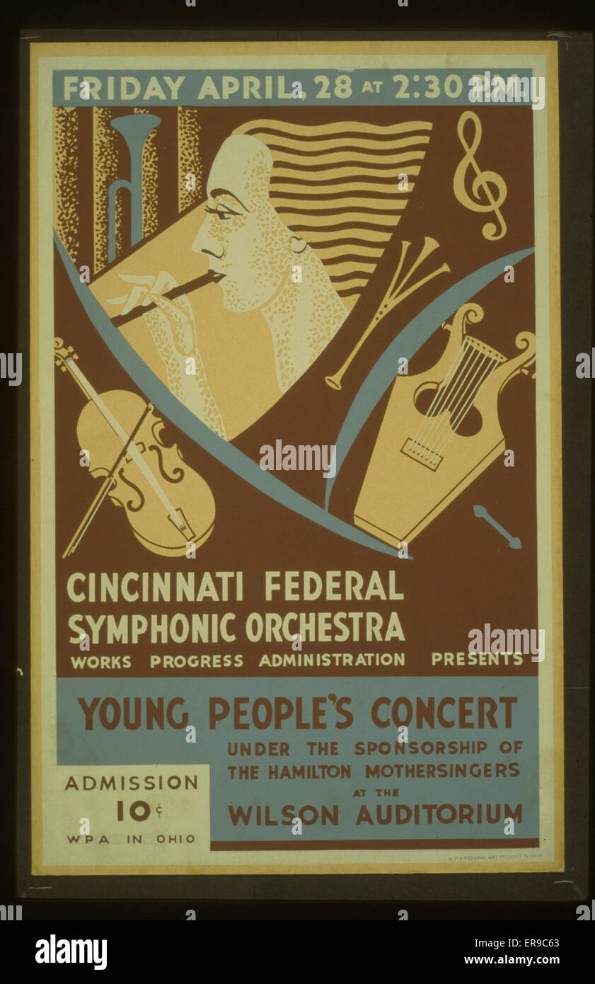 Cincinnati Federal Symphonic Orchestra, Works Progress Admin Stock Photo