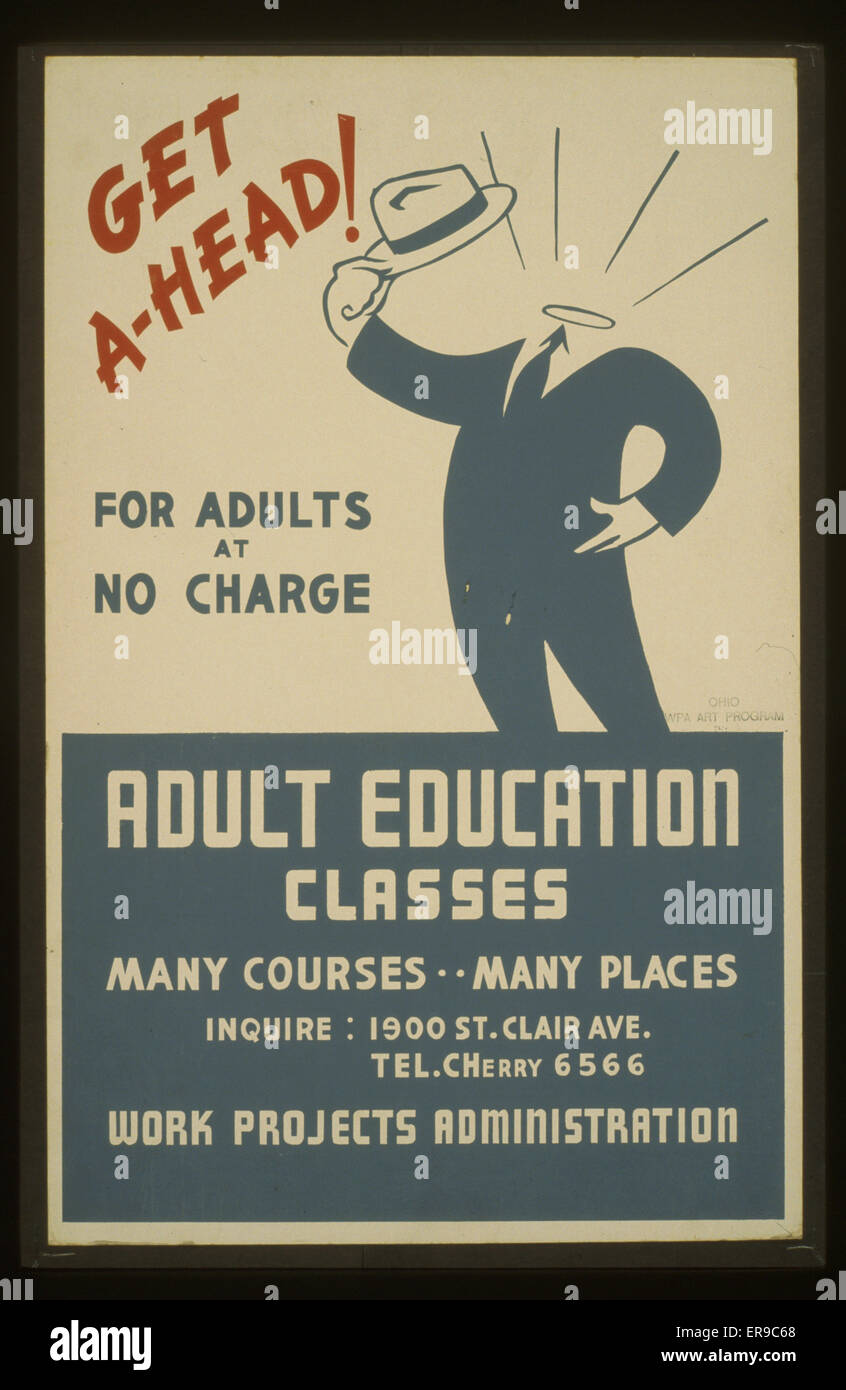 Get ahead! Adult education classes : For adults at no charge Stock Photo