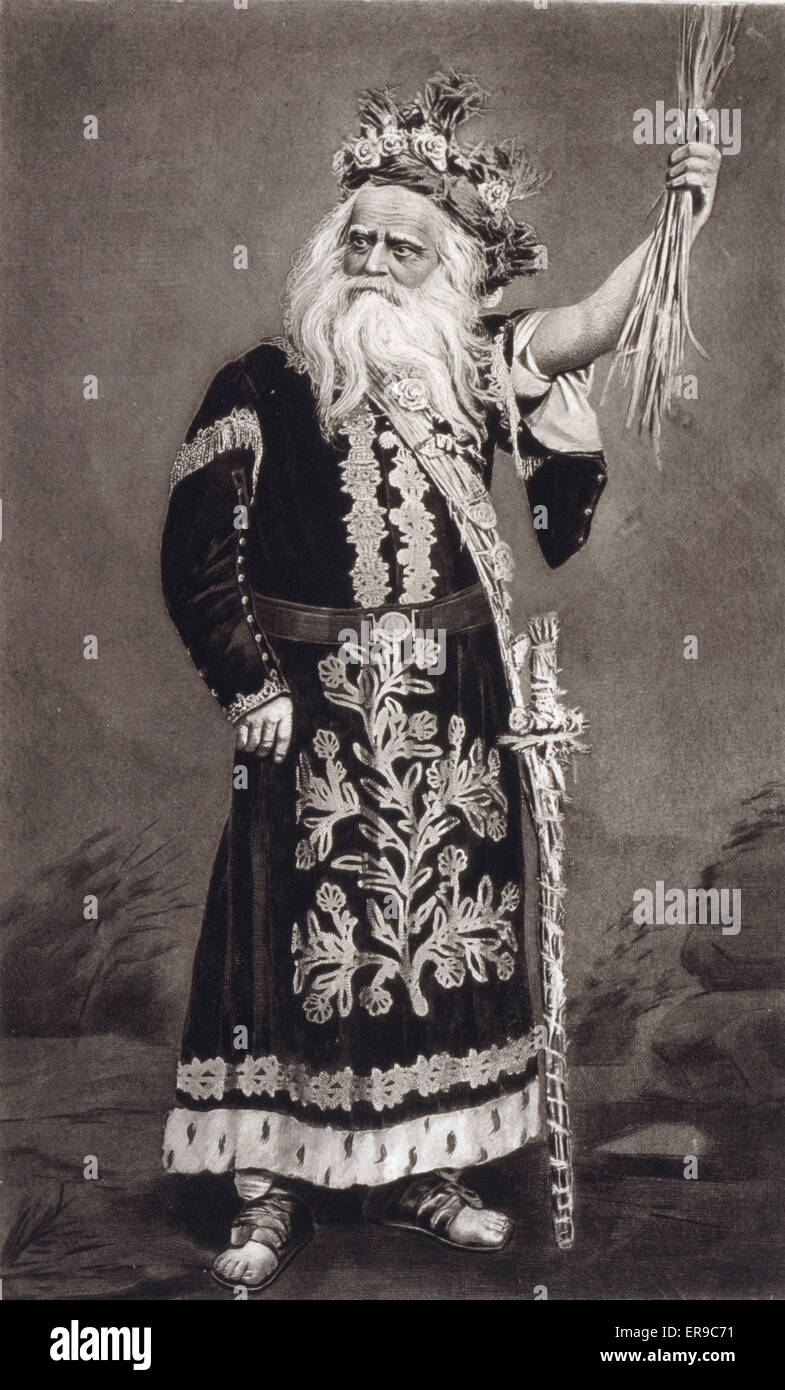 Edwin Forrest as King Lear - Act IV - Scene VI. Edwin Forrest as King Lear, full-length portrait, standing, facing left. Date c1897. Stock Photo