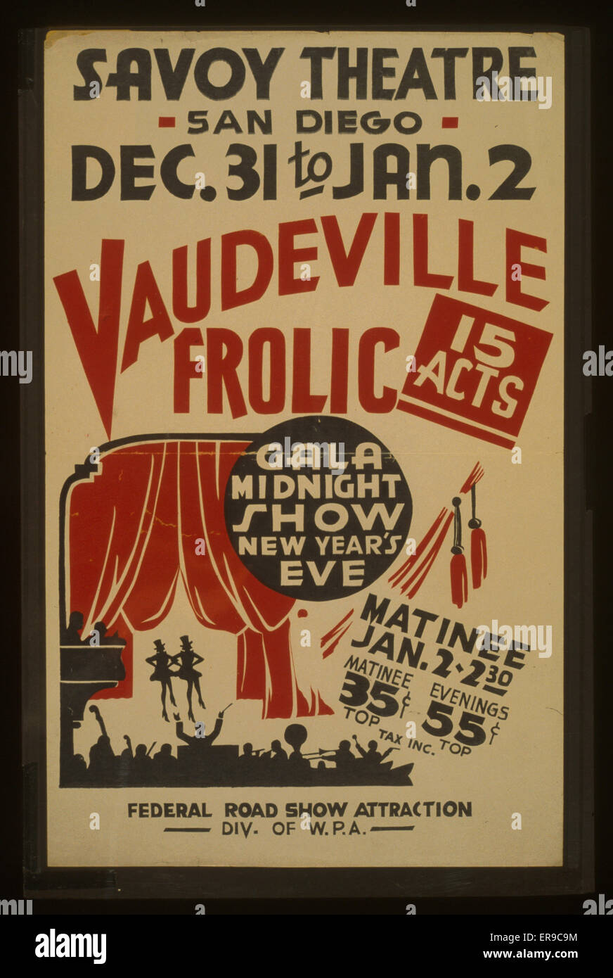 Vaudeville frolic Gala midnight show New Year's eve : 15 act Stock Photo