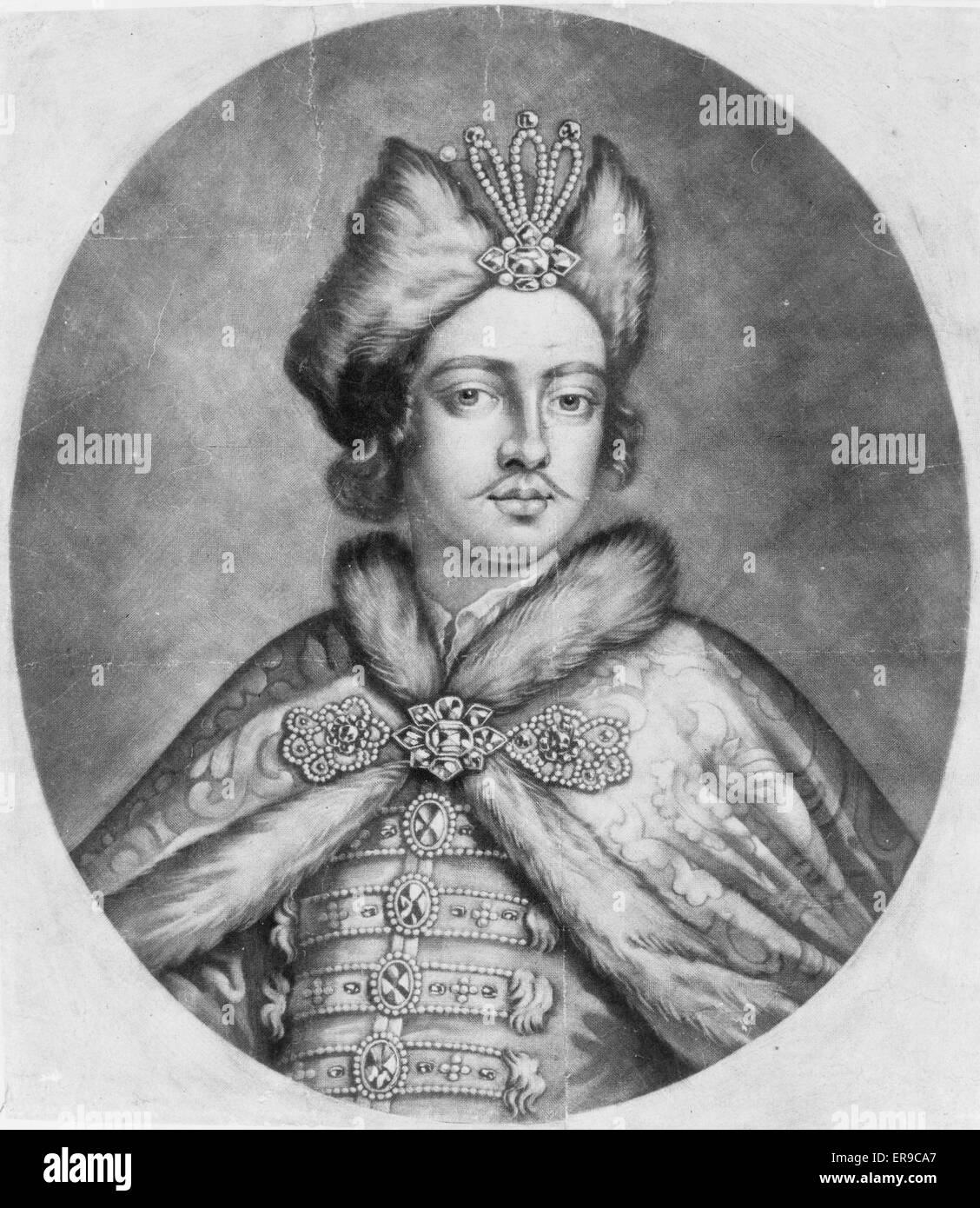 Tsar Peter I the Great, portrait c. 1700 Stock Photo
