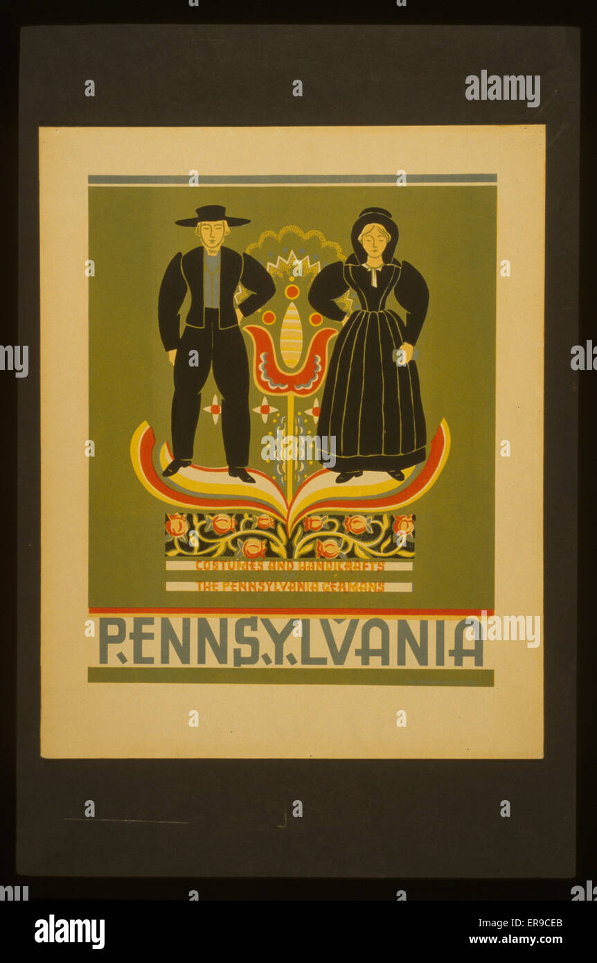 Pennsylvania Costumes and handicrafts, the Pennsylvania Germ Stock Photo