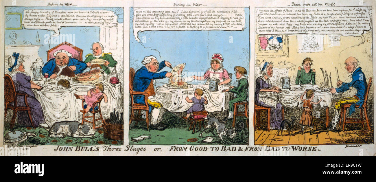 John Bull's three stages or, from good to bad & from bad to Stock Photo