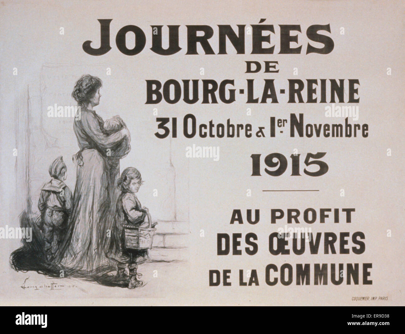 Journees de Bourg-la-Reine . . . 1915 - au profit des oeuvre Stock Photo