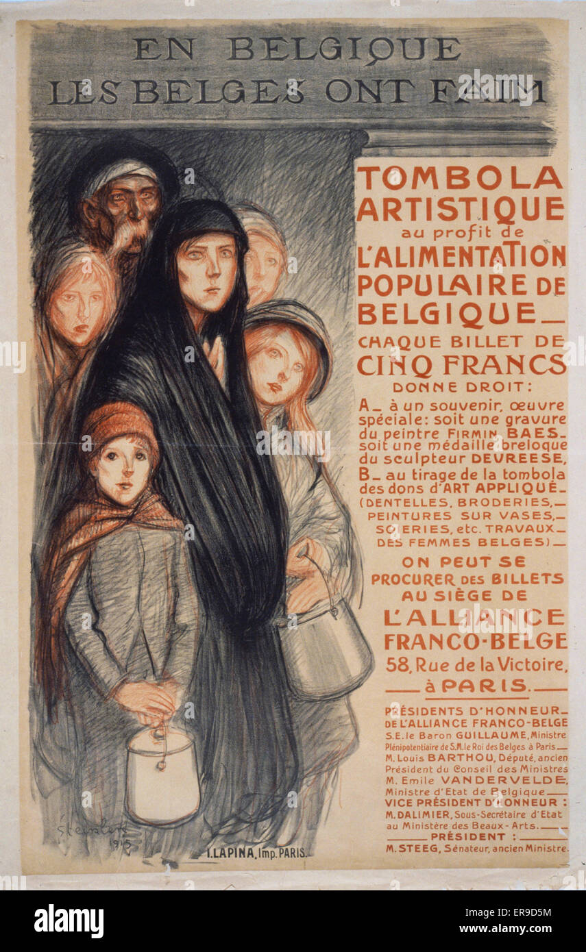 En Belgique les Belges ont faim. Tombola artistique . . Stock Photo