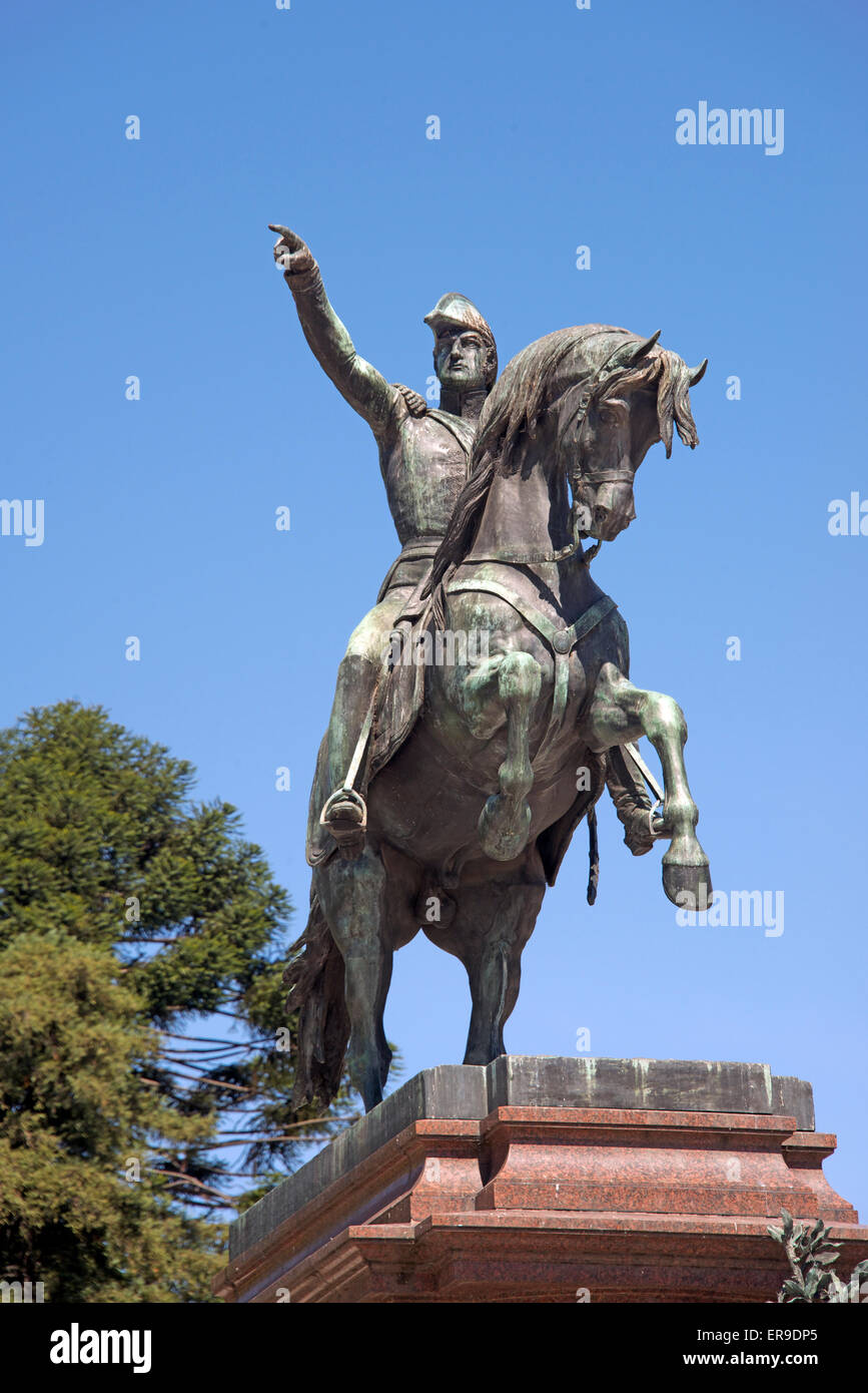 Statue of General José de San Martín on horse San Martin Park Retiro Buenos Aires Argentina Stock Photo