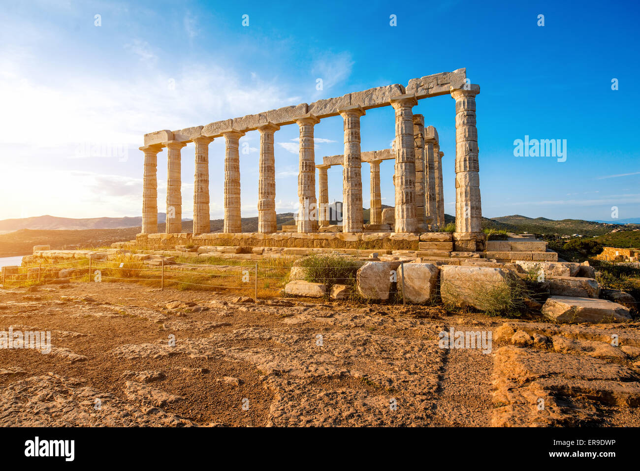 Poseidon temple in Greece Stock Photo
